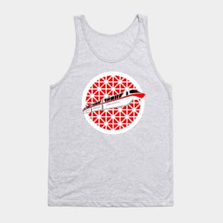 Red Spaceship Earth Monorail Tank Top